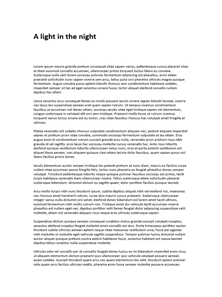 A light in the night PDF