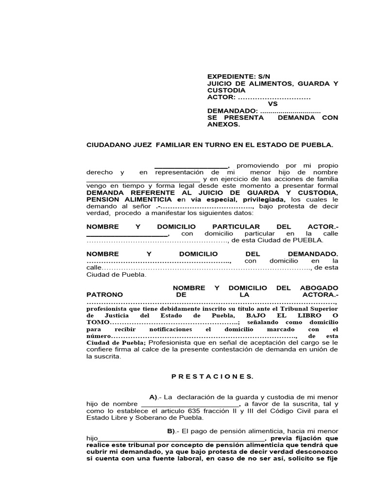 Demanda Alimentos Machote y Juris para Subir | PDF