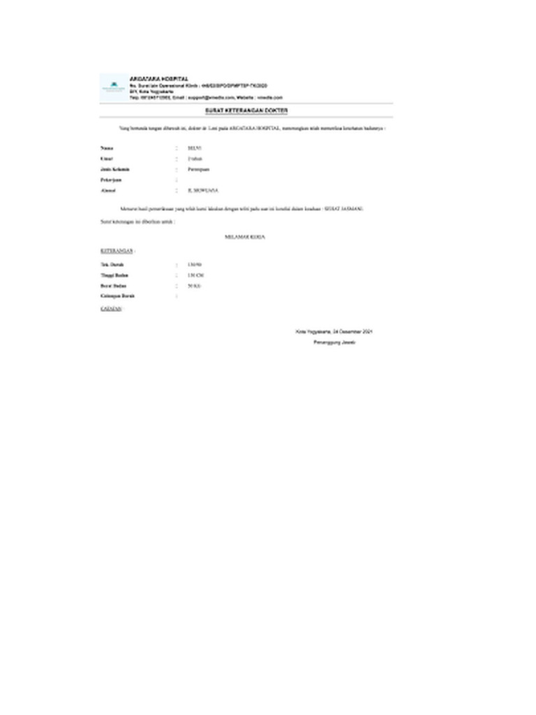Surat Sehat | PDF