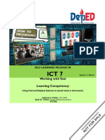 Working With Text Learning Competency:: Self-Learning Package in