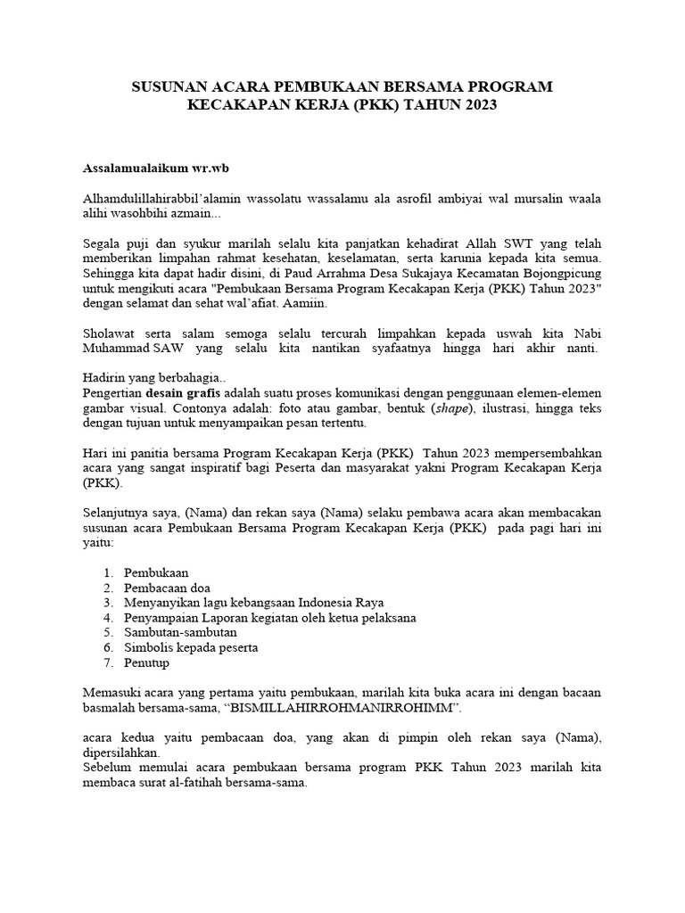 Susunan Acara Mc Pdf