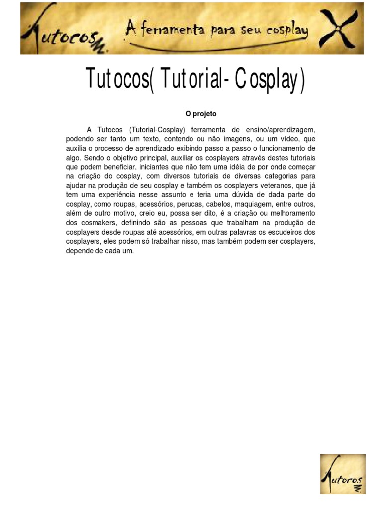 MONTANDO UM COSPLAY (Versão-Beta2) | PDF | Cosplay | Lente (ótica)