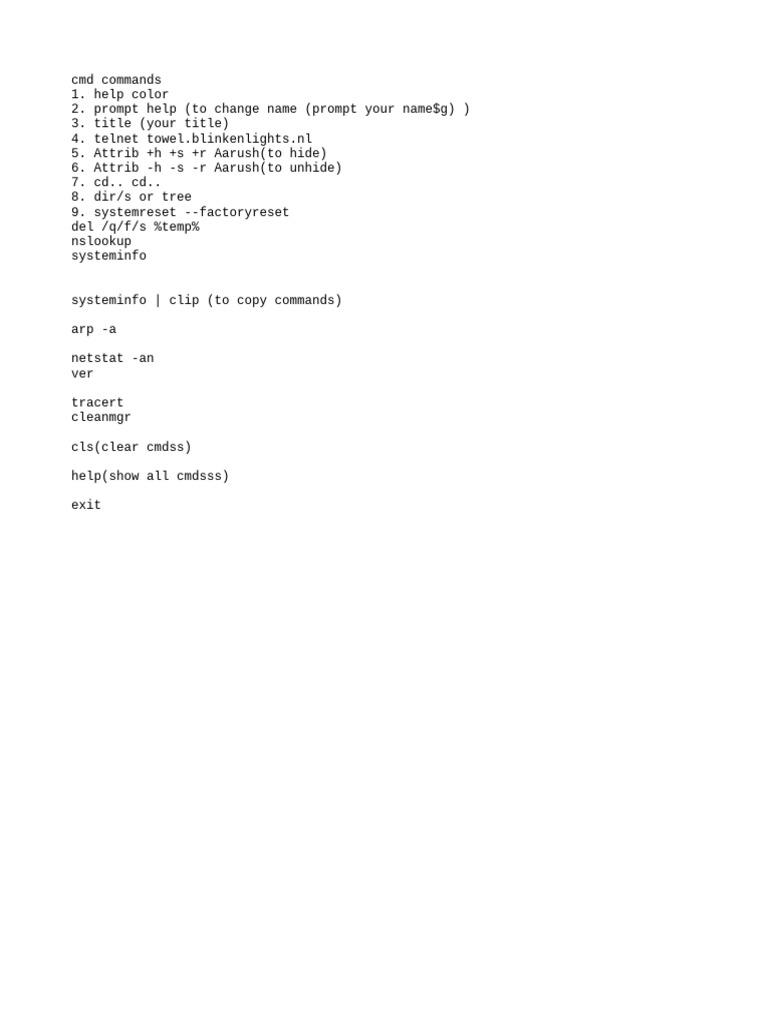 CMD Commands PDF