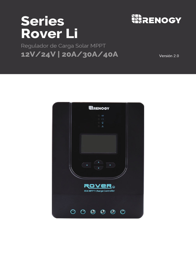Manual del Regulador Rover Li MPPT | PDF