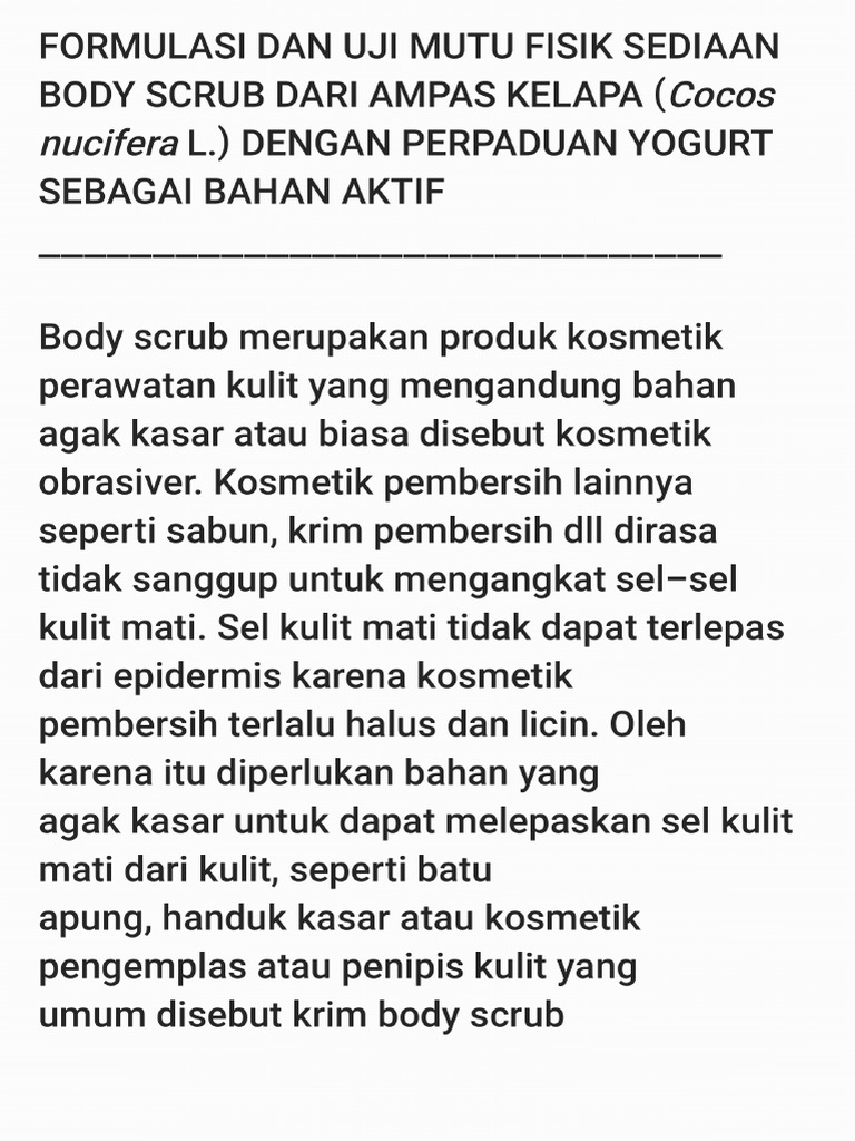 Body Scrub | PDF