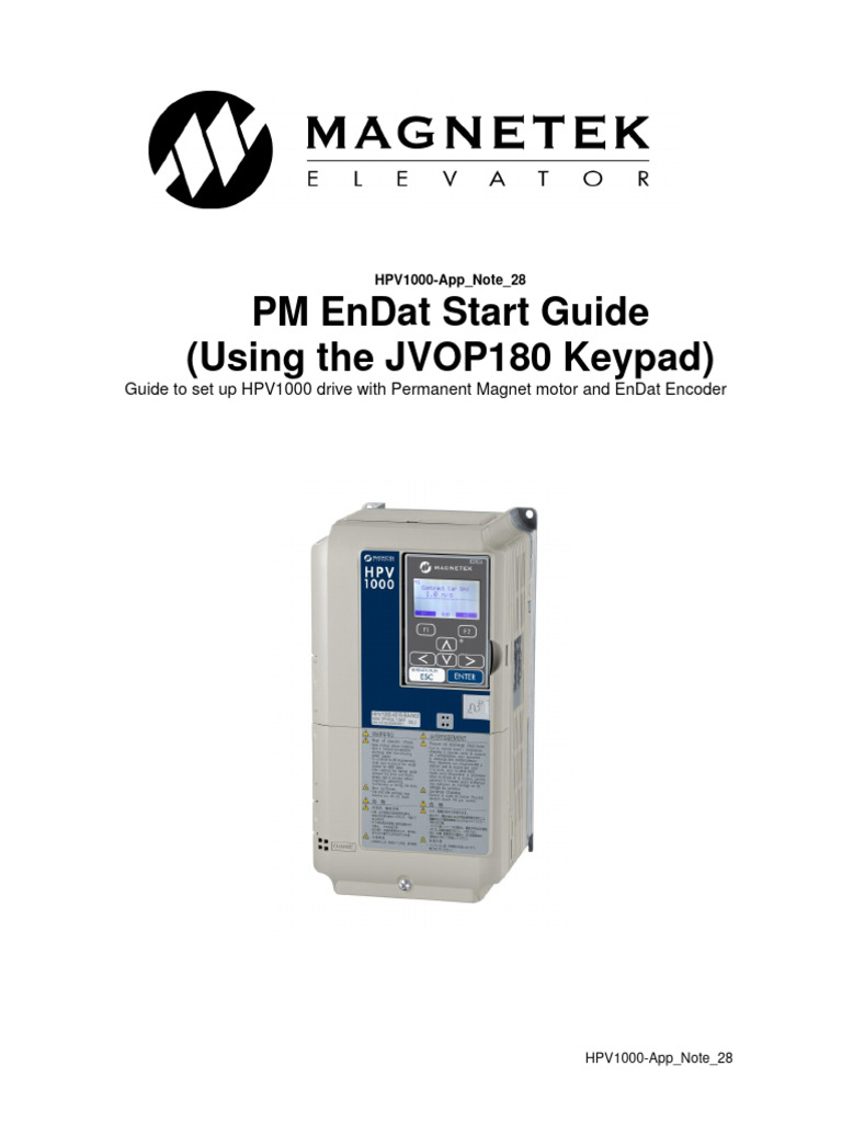 HPV1000 PM EnDat Drive Setup Guide | PDF | Electric Motor | Elevator