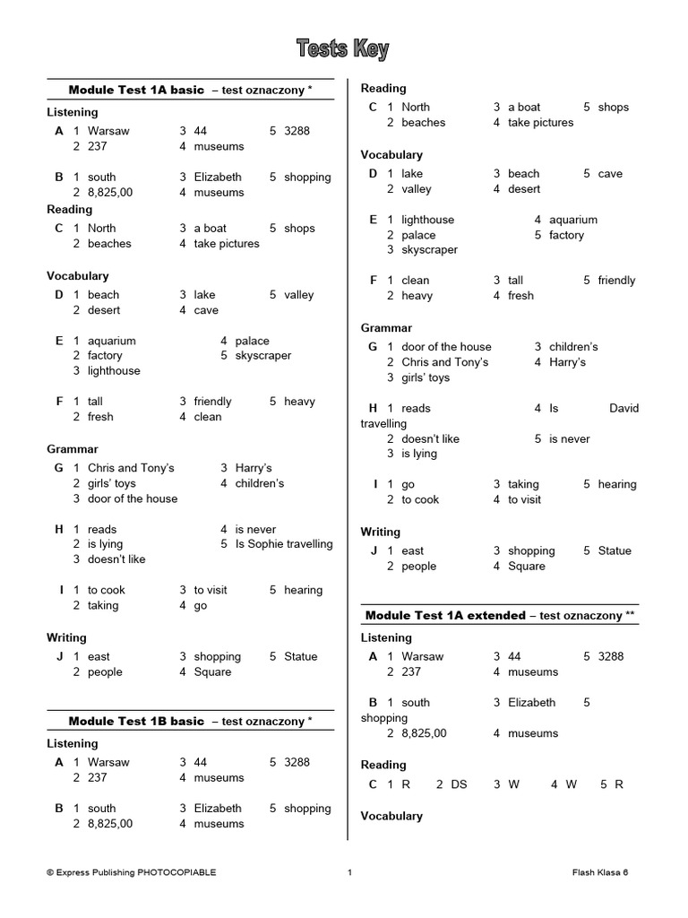 Flash Klasa 6 Testy Pdf