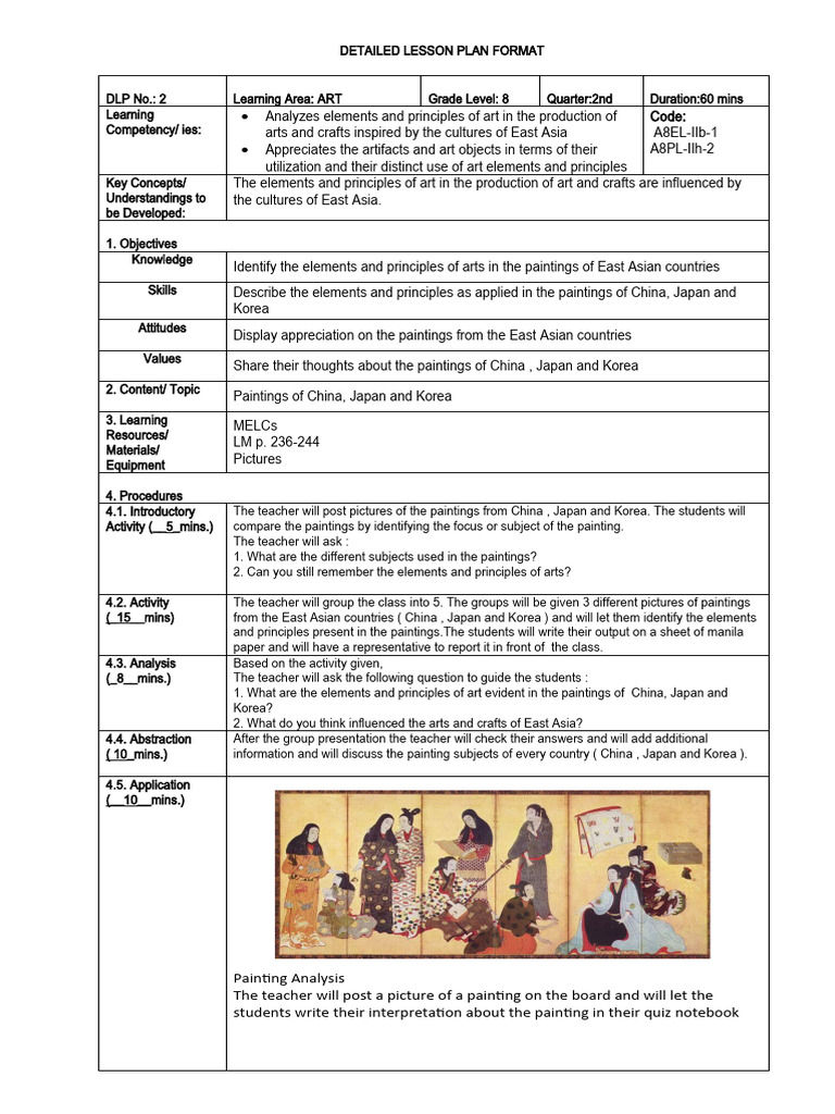 East Asian Art Lesson Plan for Grade 8 | PDF
