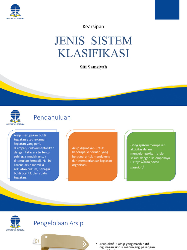 Template PPT UT Baru JENIS SISTEM KLASIFIKASI (Video) PDF