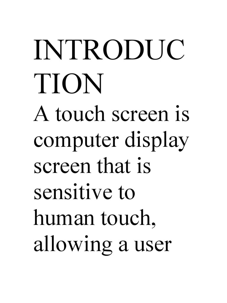 Touch Screen Technology Overview | PDF | Touchscreen | Personal Computers