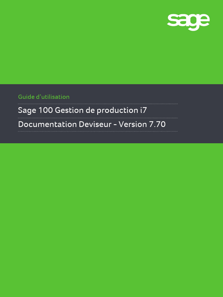 Guide du Deviseur Sage 100 MT940 | PDF