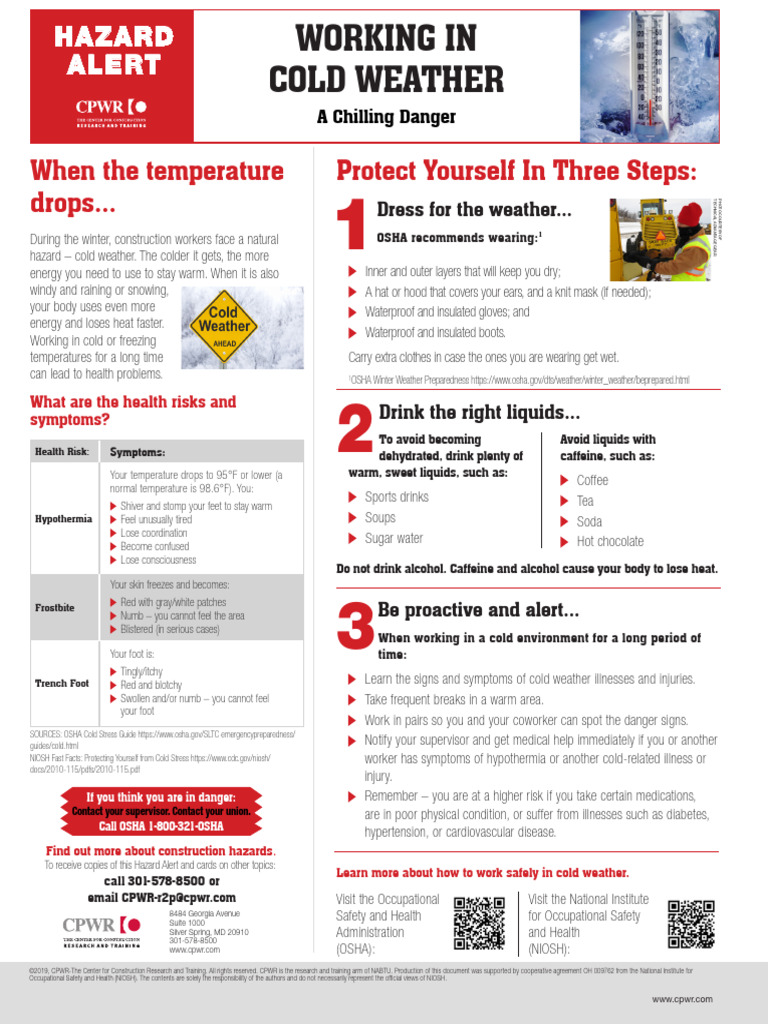 Cold Weather Web HazAlert | PDF | Occupational Safety And Health ...