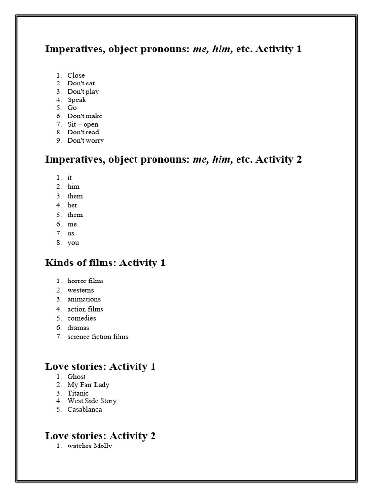 7B Lights, Camera, Action! | PDF
