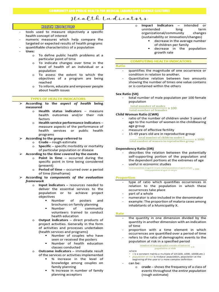 Health indicators pdf