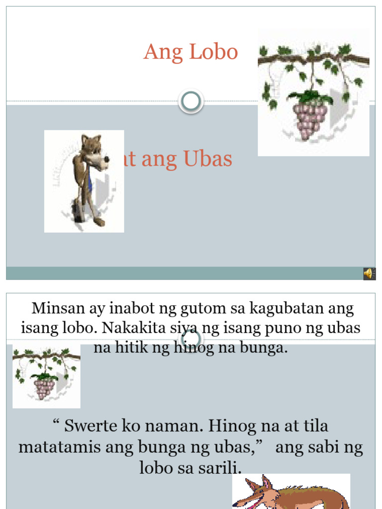 Ang Lobo at Ang Ubas Presentation | PDF