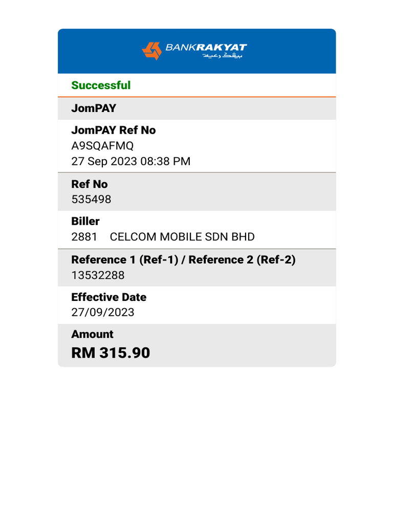 Receipt Bank Rakyat - 20230927123853415 | PDF