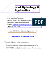 Comments - Hydrology-Hydraulics Linkage