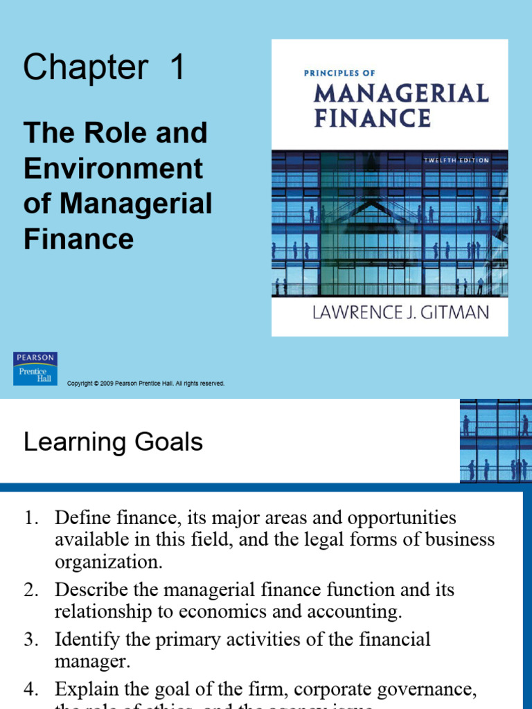 The Role and Environment of Managerial Finance | PDF | Financial ...