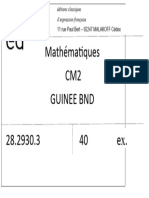 Mathématiques CM2 Guinee BND 28.2930.3 40 Ex.: 11 Rue Paul Bert - 92247 MALAKOFF Cédex