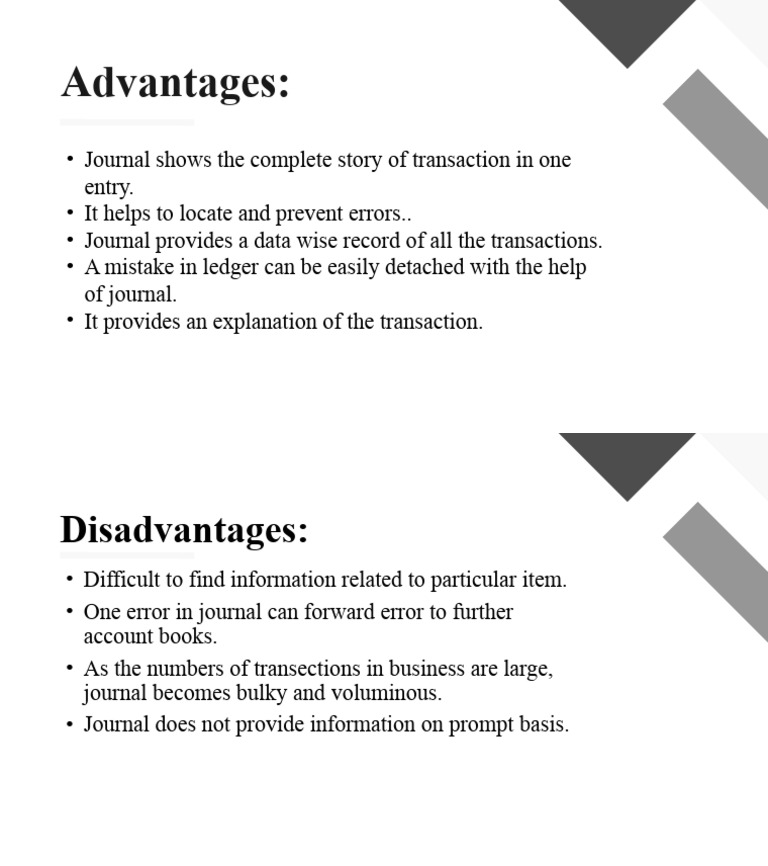 Advantages and Disadvantages of Journal | PDF