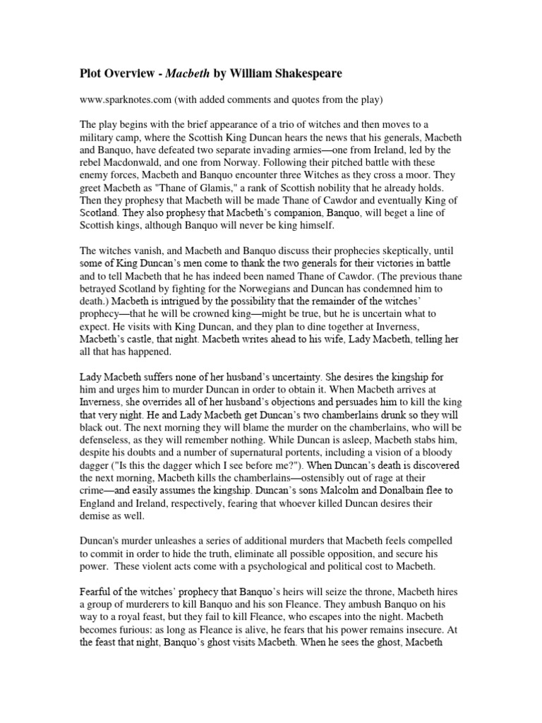Macbeth plot overview sparks pdf