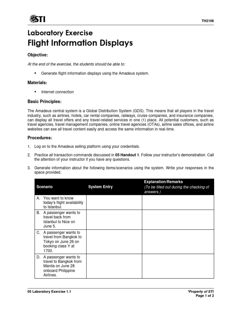 Flight Info Displays with Amadeus | PDF
