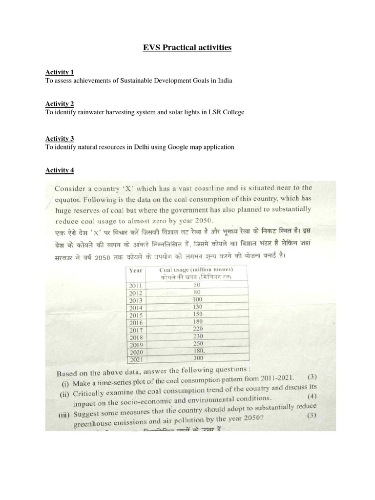 EVS Practical Activitites | PDF