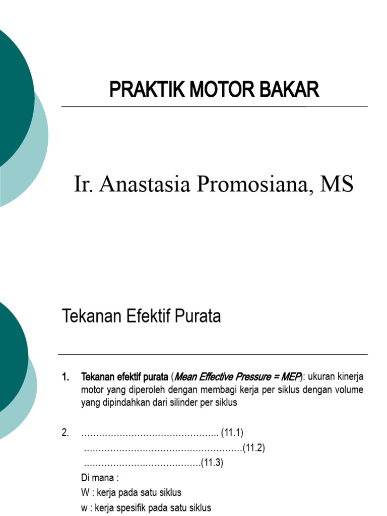 Tekanan Efektif dan Daya Motor Bakar | PDF
