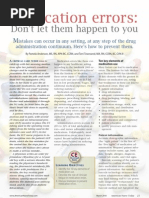 Medication Errors:: Don't Let Them Happen To You