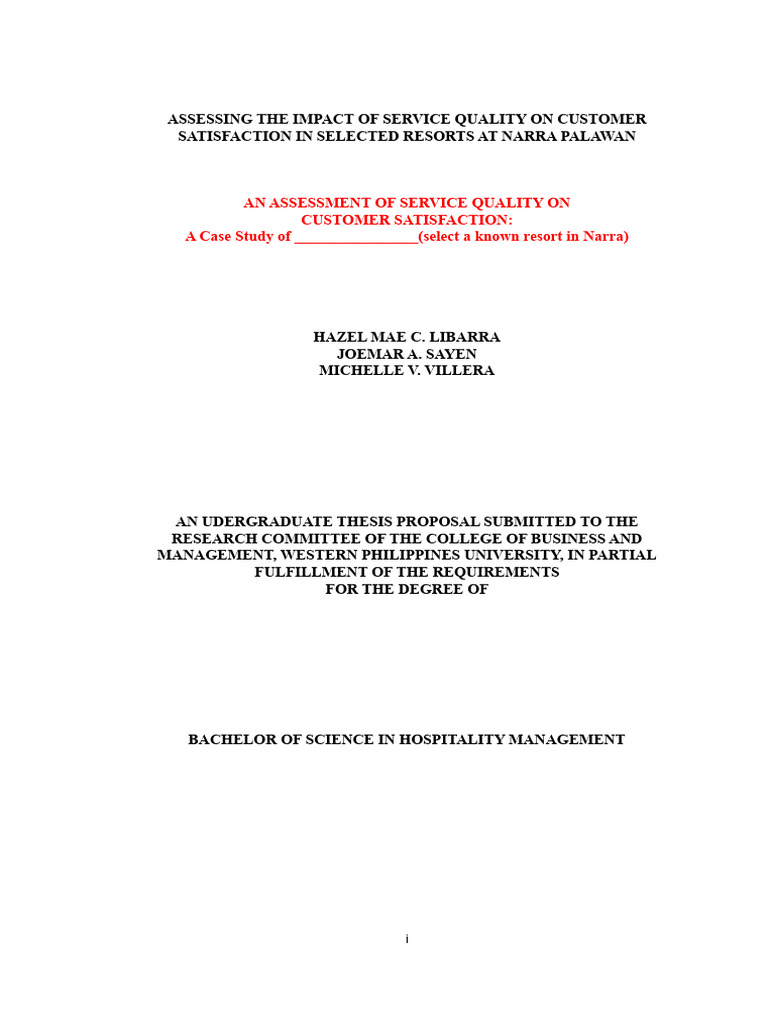 Service Quality Impact on Resort Satisfaction | PDF