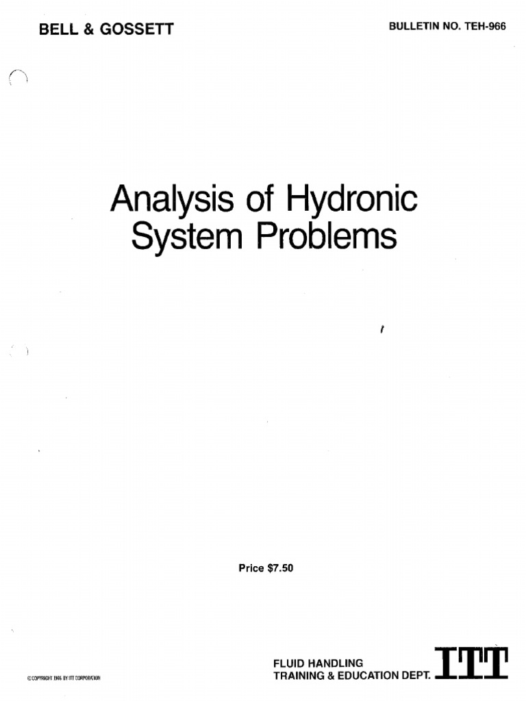 (E) B&G Training Manual Analysis of Hydronic System Problems TEH-966 | PDF