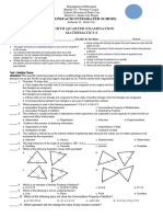 Fourth Quarter Exam Math 8