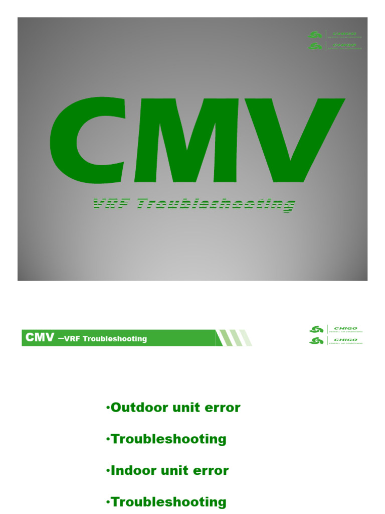 VRF Outdoor Unit Error Troubleshooting | PDF