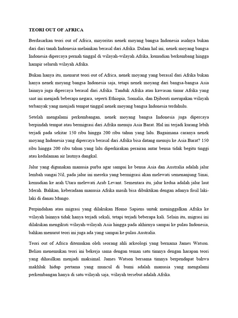 Teori Out of Africa PDF