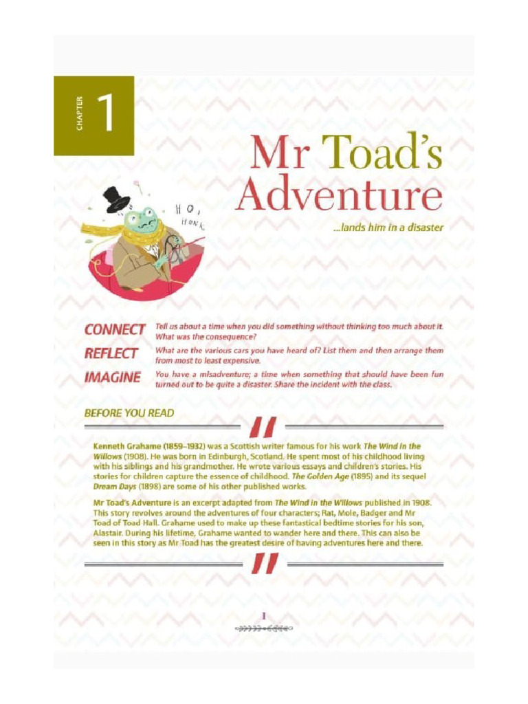 English 6 Mr.-Toads-Adventure Week-1 | PDF