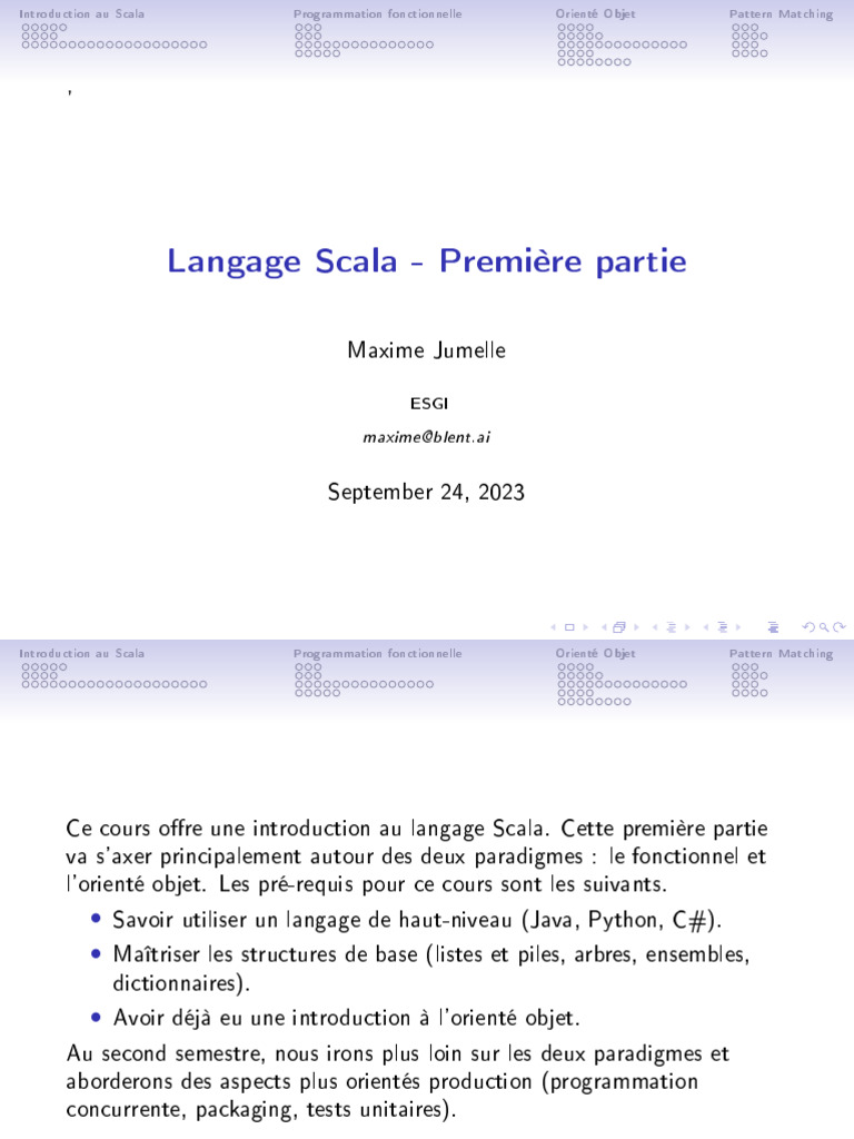 Introduction à la Programmation Scala | PDF