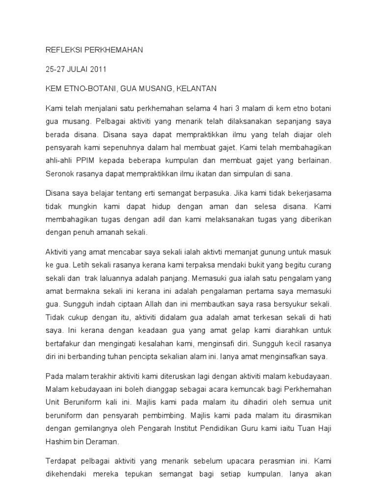Refleksi Perkhemahan Pdf