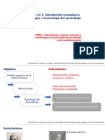 T1 Antecedentes, Orígenes Concepto y Metodología de La Psicología Del Aprendizaje y Del Condicionamiento