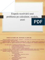 1.etapele Rezolvării Unei Probleme Pe Calculator, Modele, Erori