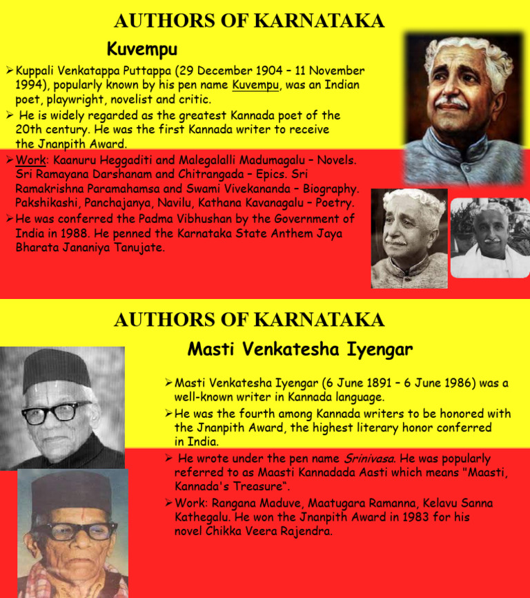 One Famous Authors Of Karnataka