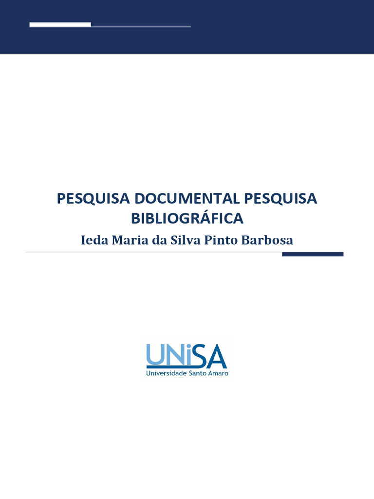Pesquisa Documental Pesquisa Bibliográfica | PDF