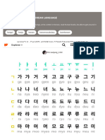 Let's Learn Hangul Korean Language - Hangul Chart