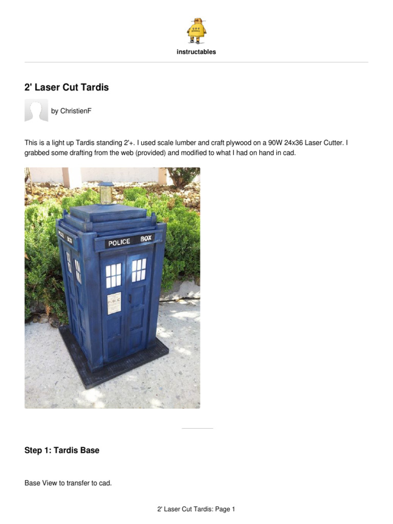 2' Laser Cut Tardis Project Guide | PDF