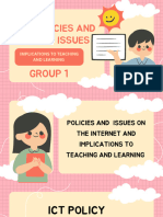 Policies and Issues On The Internet and Implications To Teaching and Learning