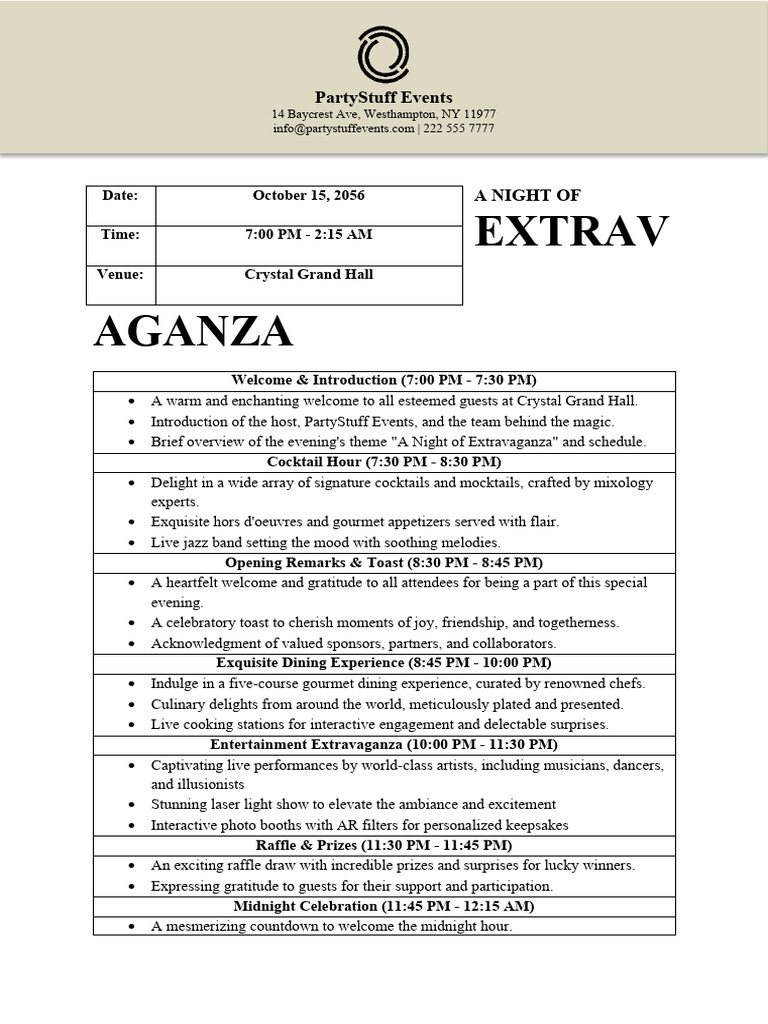 Party Program Template | PDF