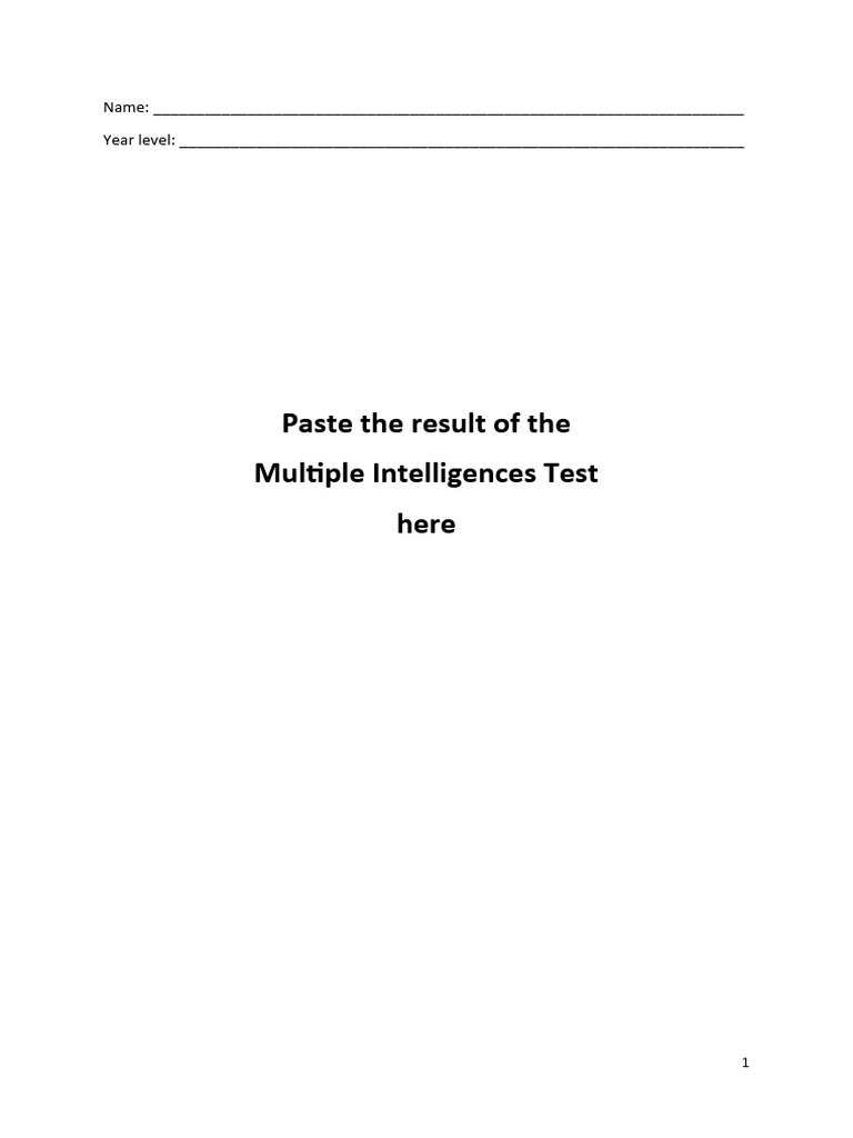 MultipleIntelligencesTest PDF