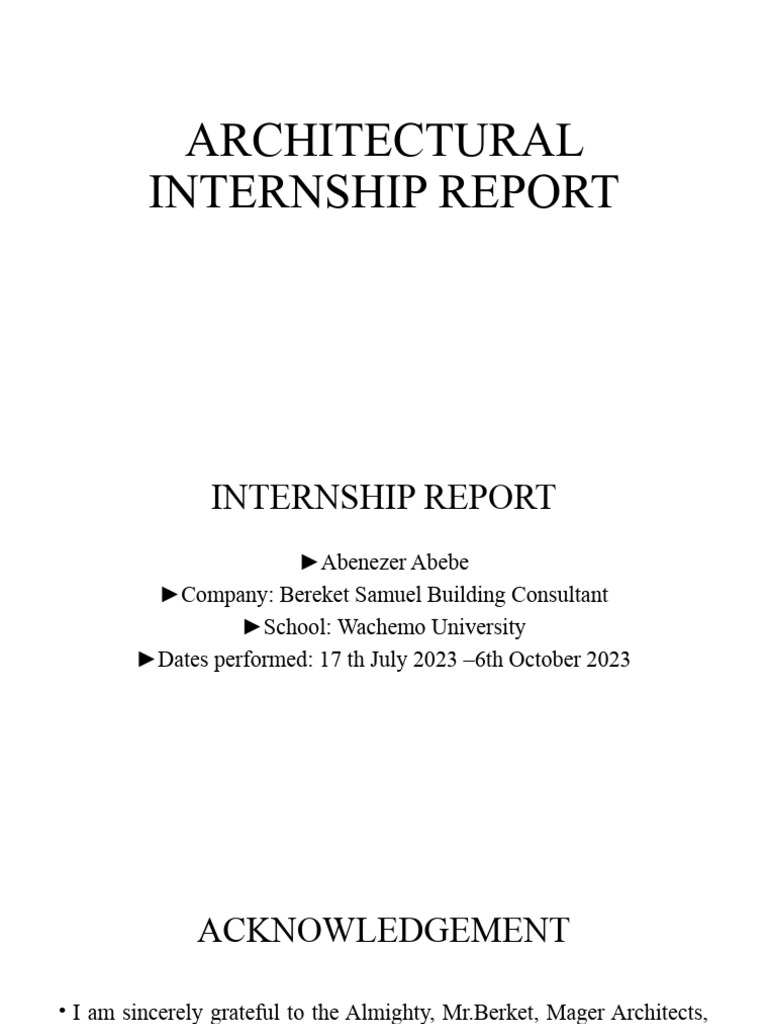 Architectural Internship Report PDF