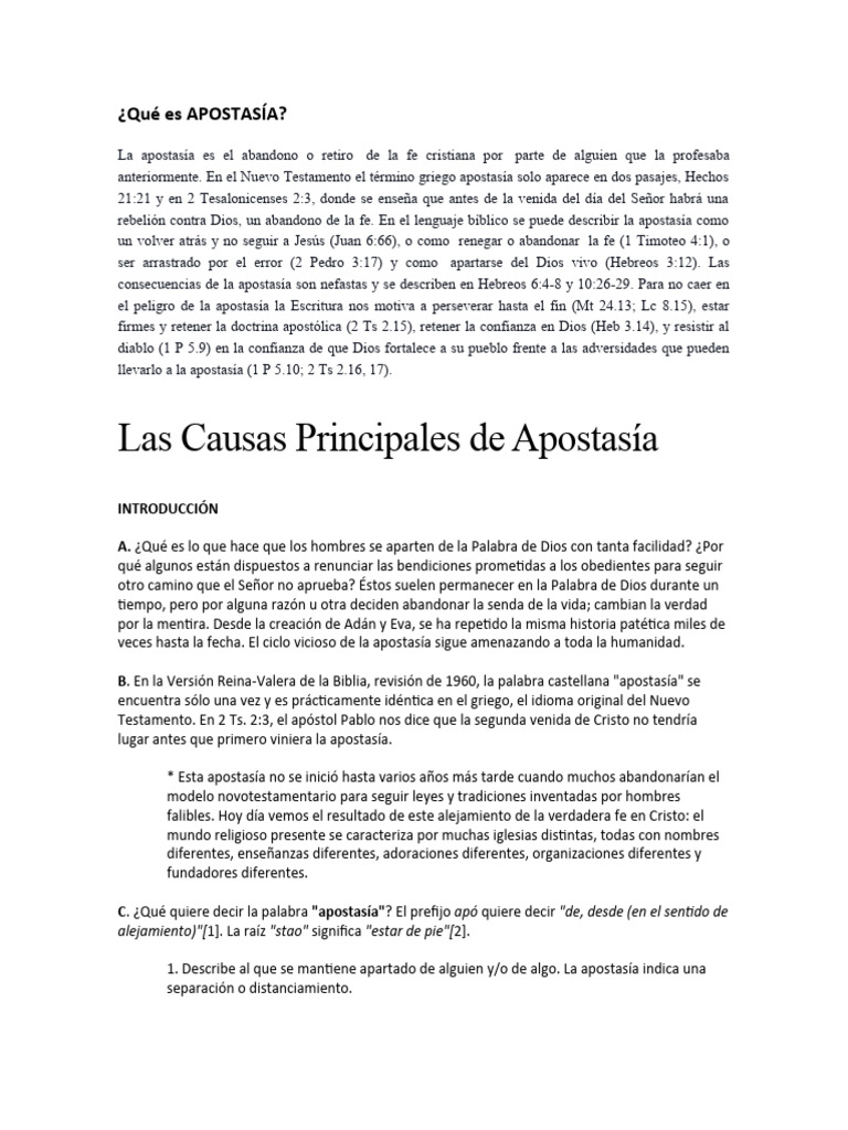 Qué Es APOSTASÍA | PDF