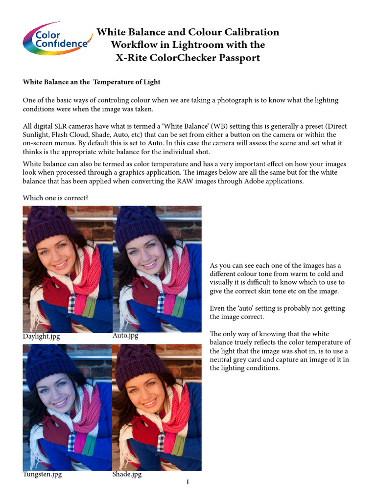 White Balance Camera Calibration Lightroom PDF