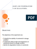 Effect of Light and Temperature On Stability of Zeaxanthin